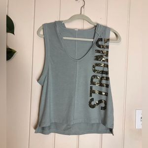 Guru Active Sleeveless Hoodie Workout Casual Blouse Strong Graphic
Small 4 - 6